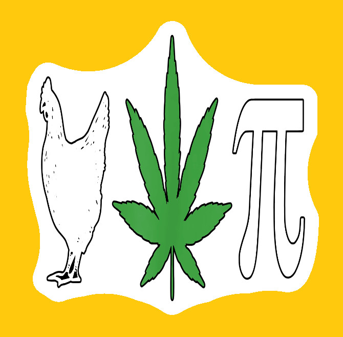 Weatherproof Chicken Pot Pie Weed Stickers Vinyl Decal Added Layer UV Safe Humor