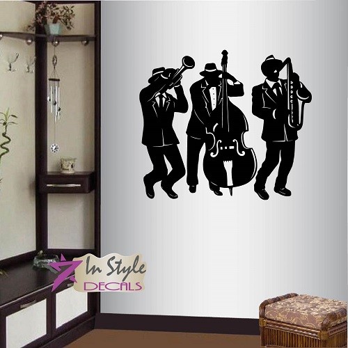 Wall Vinyl Decal Jazz Band Musicians Music Instruments Wall Sticker 104