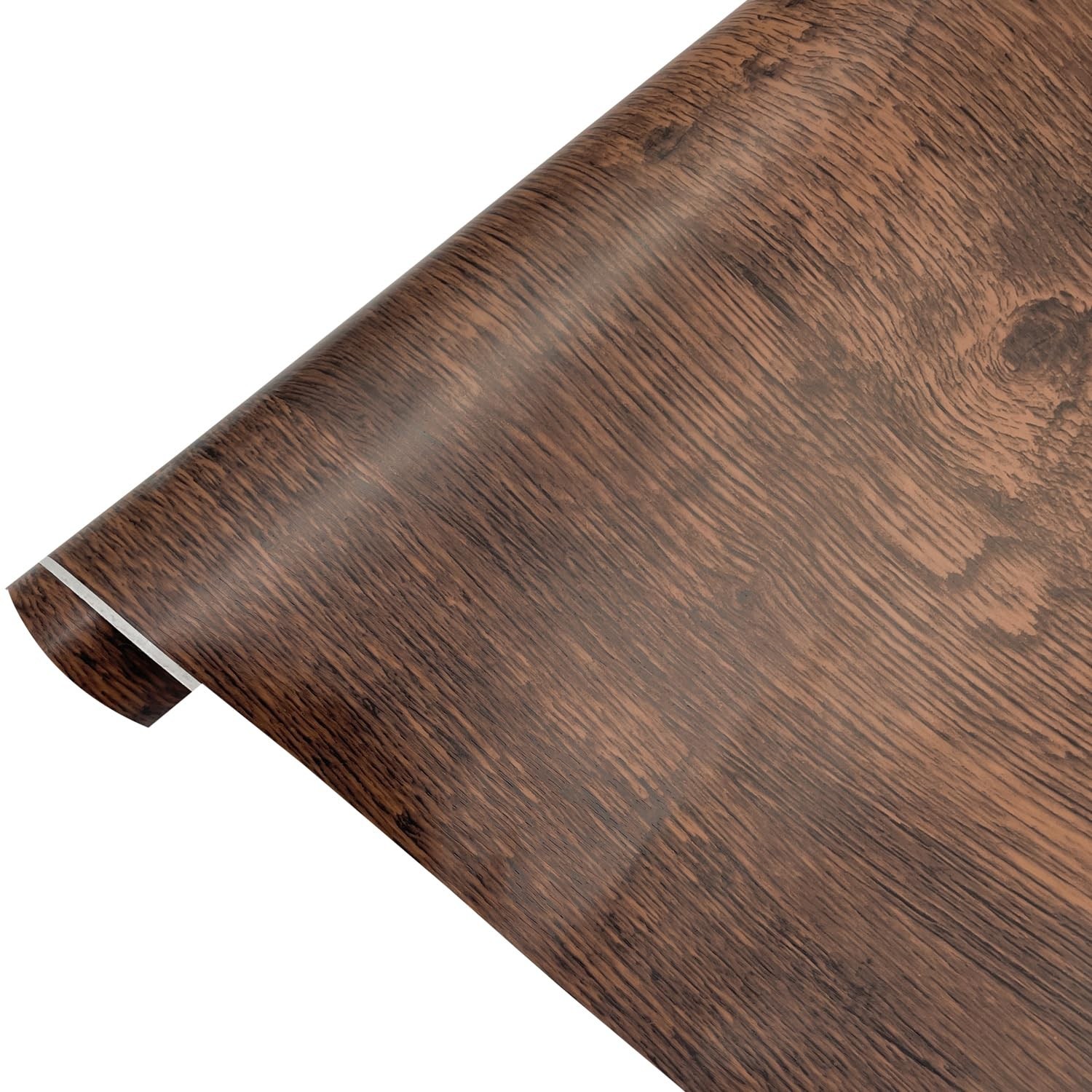 Yifely Brown Wood Grain Drawer Covering Paper Self Adhesive Shelf Liner Table…