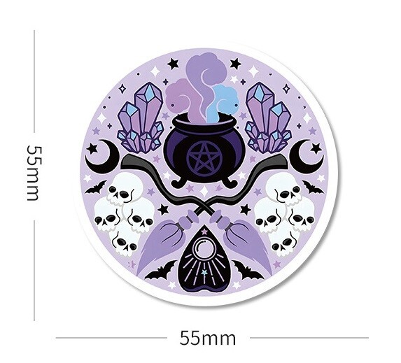 200pcs SPIRITUAL Stickers Pack,Crystal Potion Gothic Halloween Stickers, #225236