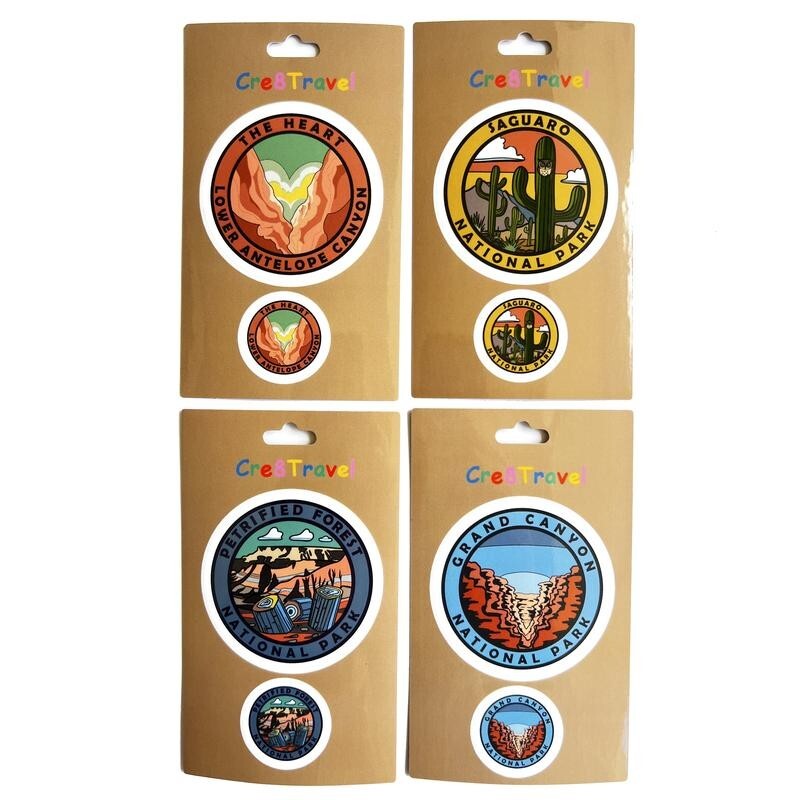 Lower Antelope Canyon “The Heart” Sticker Set – 2-Pack Vinyl Stickers (2" + 1")