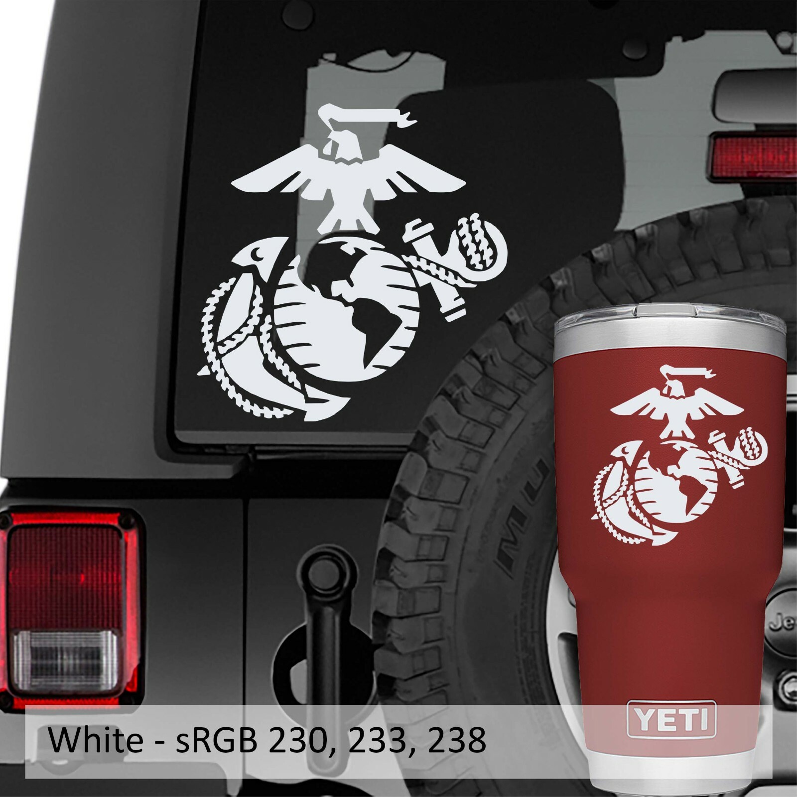 Marine Corps Eagle Globe Anchor EGA Vinyl Decal