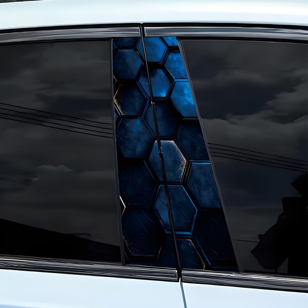 2pcs Car Stickers Sun Protection Scratch Cover for B-Pillar Door Pillar Stickers