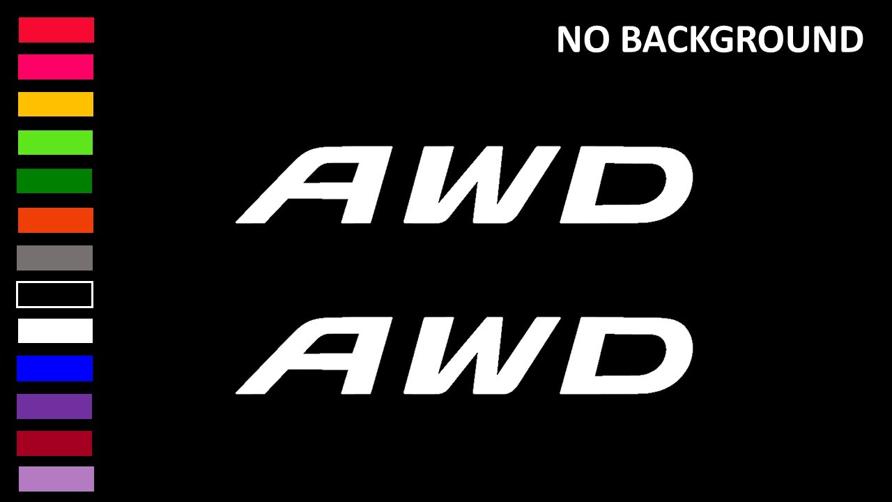 AWD, ALL-WHEEL DRIVE, (2 Stickers) Decal Stickers for Cars, Windows, Laptops