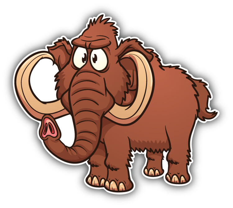 Funny Mammoth Car Bumper Sticker Decal