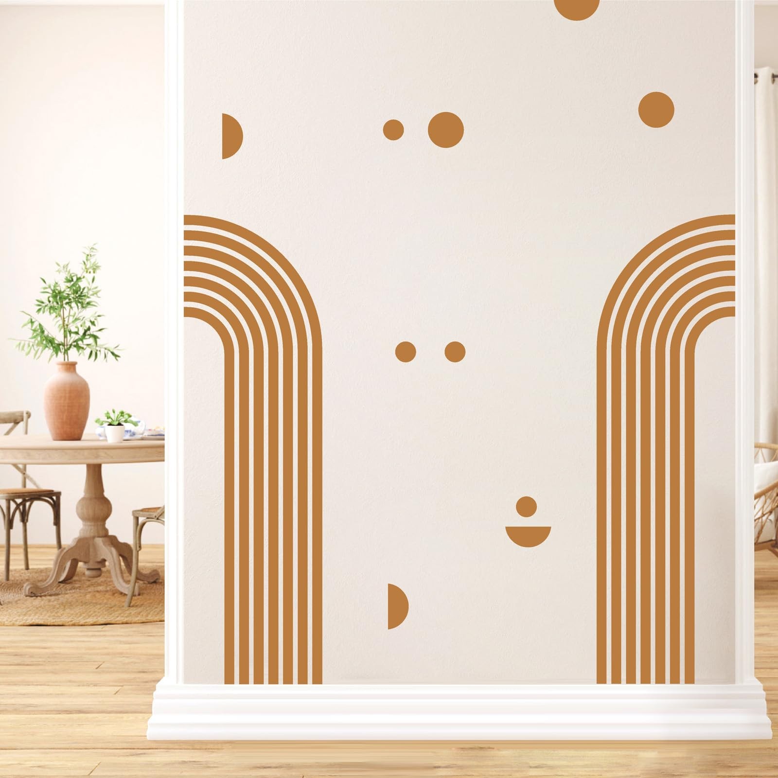 Brown Arch Wall Decal 2 Sheets Form Large Arch Peel and Stick Mid Century Mod…