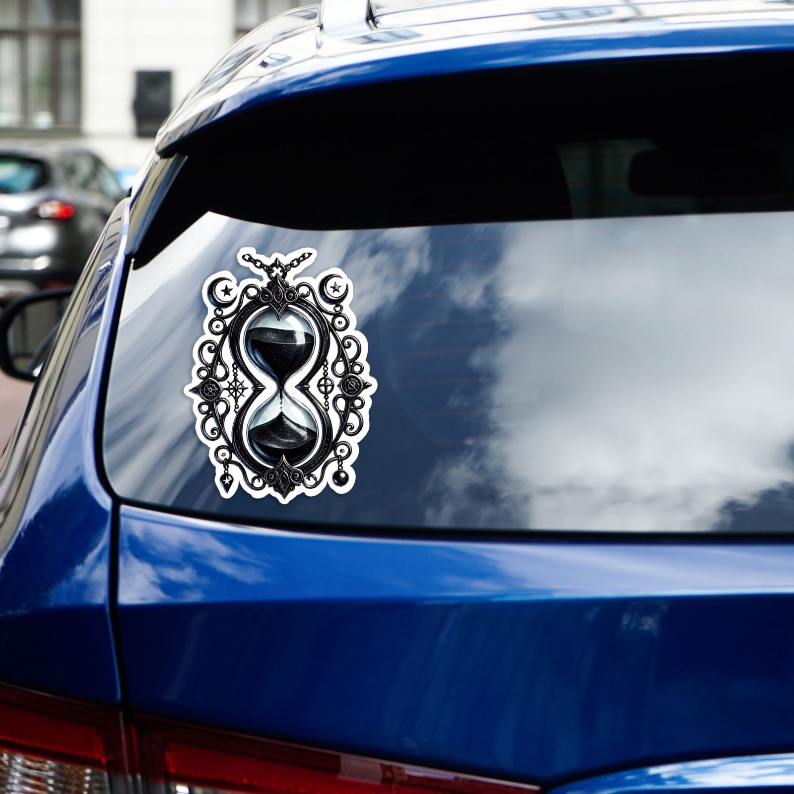 Black Hour Glass Ornament – Vinyl Decal Sticker – Car Window Laptop – #1468