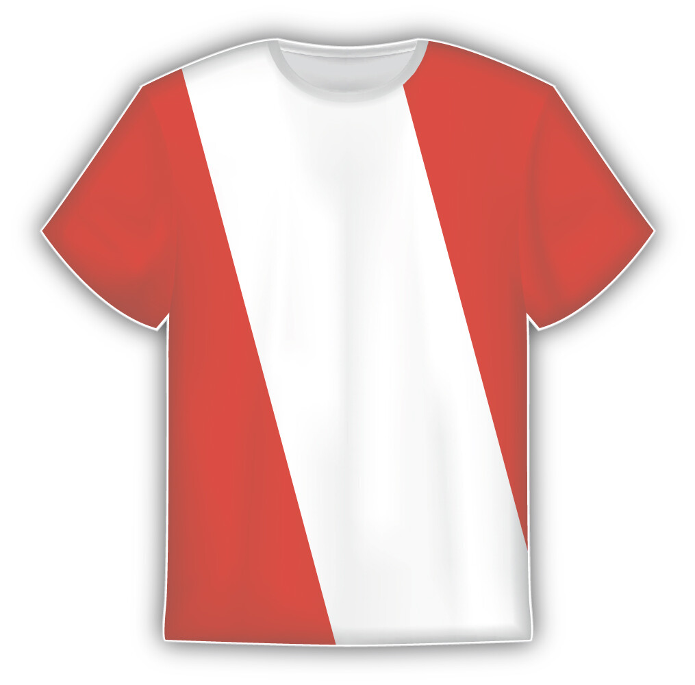 Peru Flag Sticker In The Form Of T Shirt Vinyl Sticker Decal