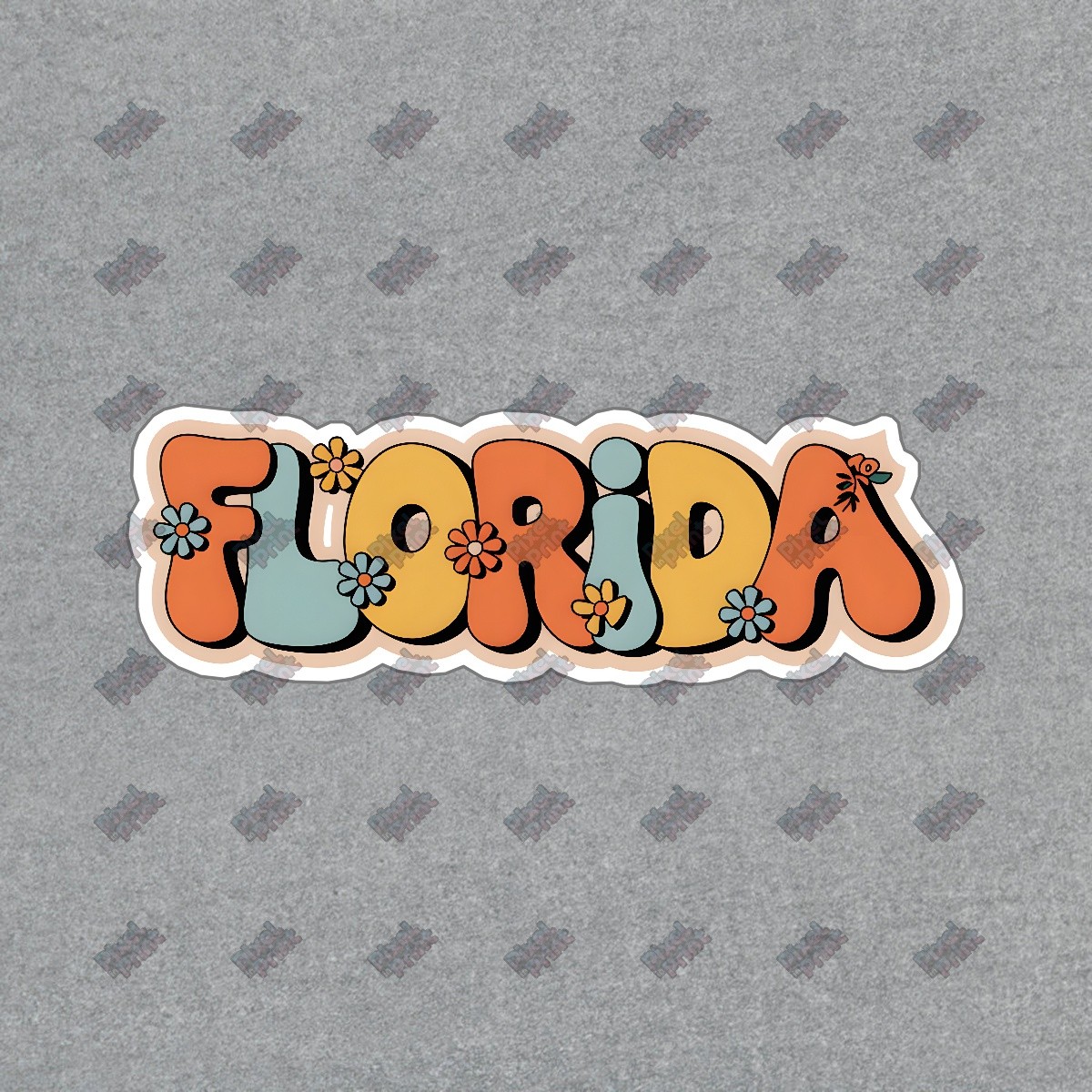 Vintage 1970s Florida Retro Sign Colorful Playful Decor for Beach #8600