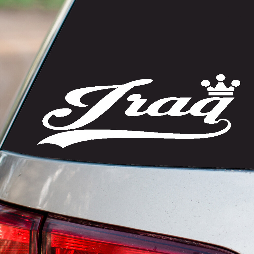 Iraq Sticker Country Pride all sizes chrome and regular vinyl colors