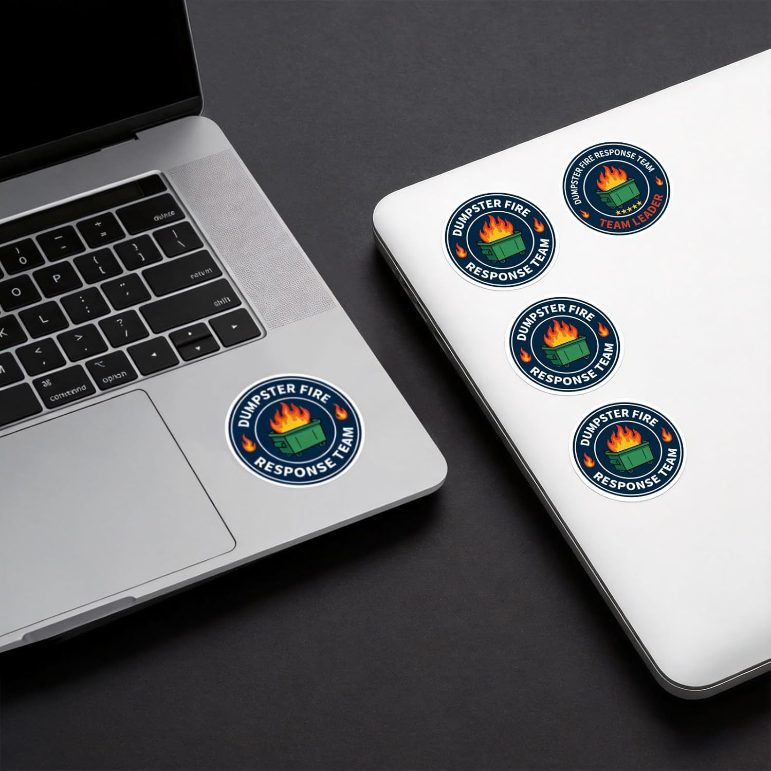 24-Pack Waterproof Dumpster Fire Response Team Vinyl Stickers for Various Uses