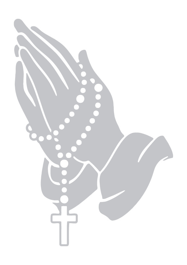 Praying Hands With Rosary Beads die cut decal multicolor Made in USA