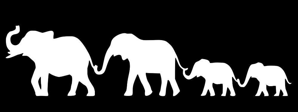 Family Window Sticker Decal, Elephant Family Decal, Elephants