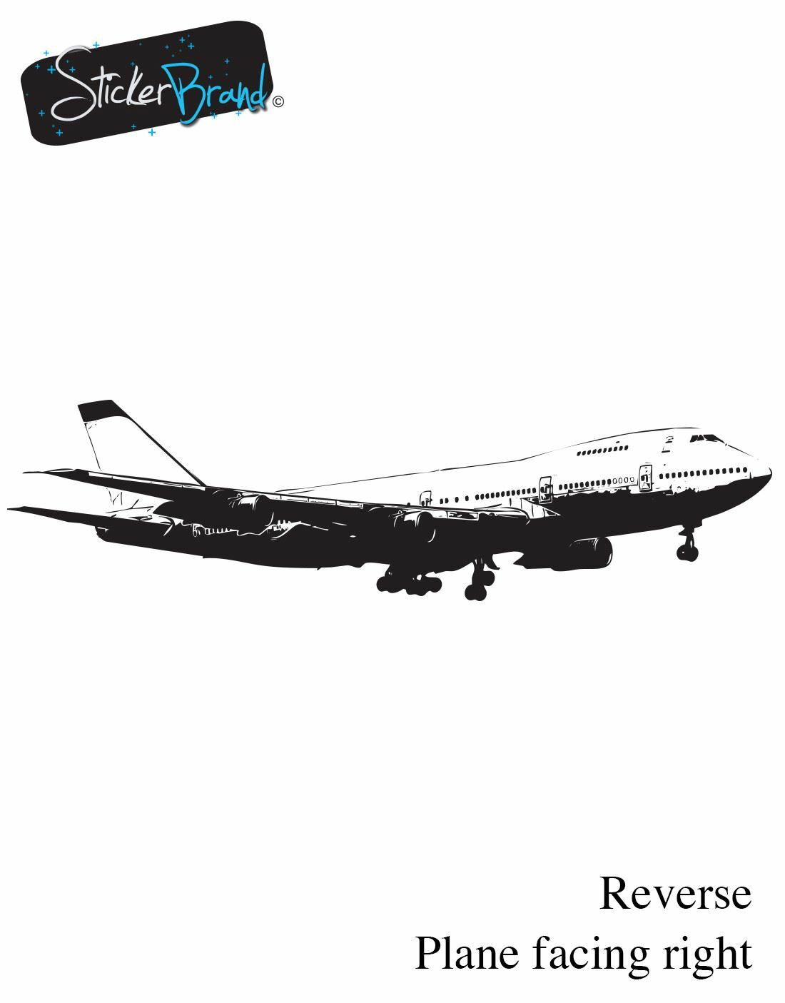 Large 747 Airplane Wall Decal Sticker by Stickerbrand. Flying Plane #6031