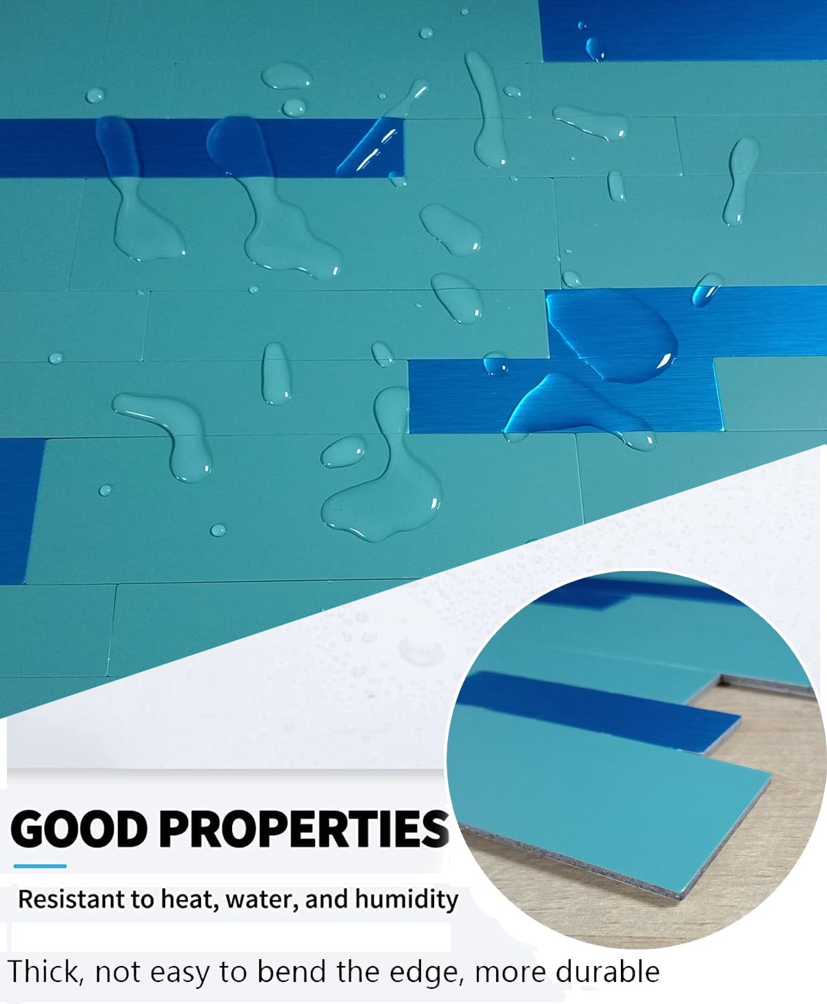 10-Sheet Peel and Stick Metal Backsplash Tiles, Self Adhesive Aluminum 3D Wal…
