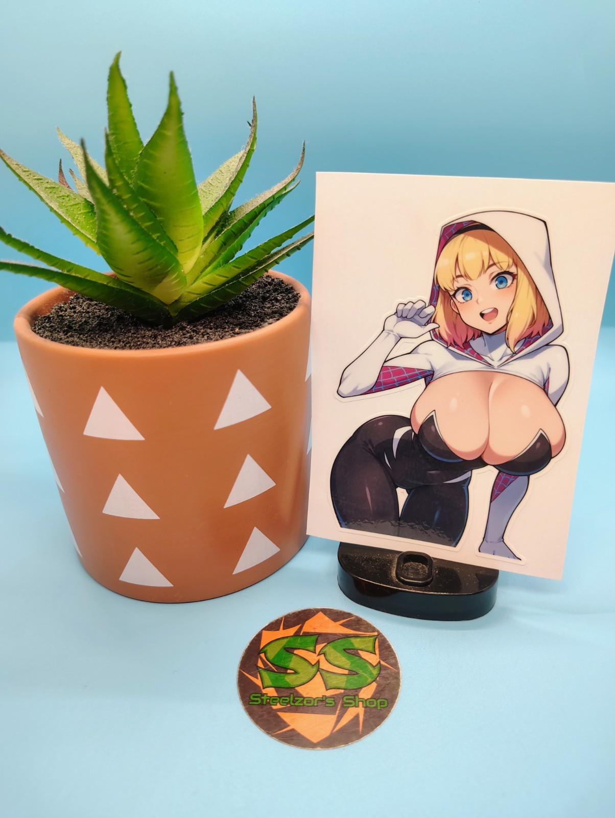 (4.5 Inches) Spider-Gwen (Oppai) – Water-Resistant Sticker