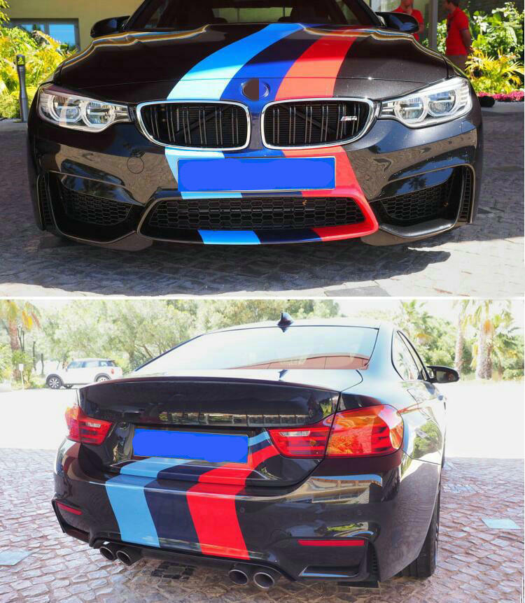 Graphics Tricolor M Performance Sticker For BMW M4 M5 Racing Stripe Bumper Decal