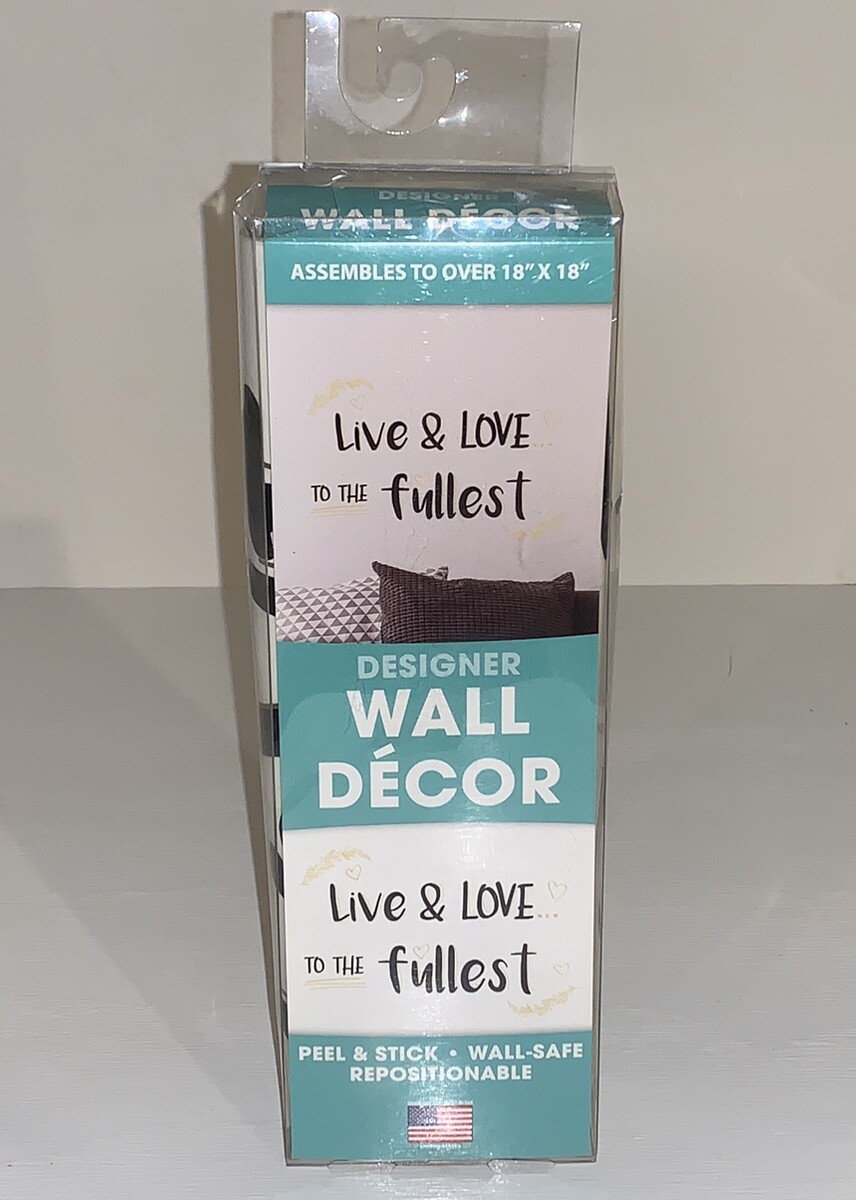 Peel People 'Live & Love to the Fullest' Wall Decor Peel & Stick 18" x 18" New