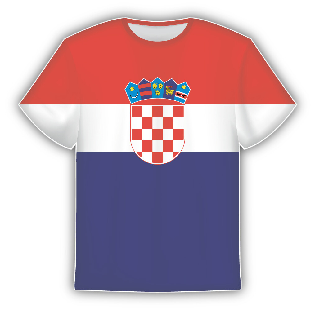 Croatia Flag Sticker In The Form Of T Shirt Vinyl Sticker Decal