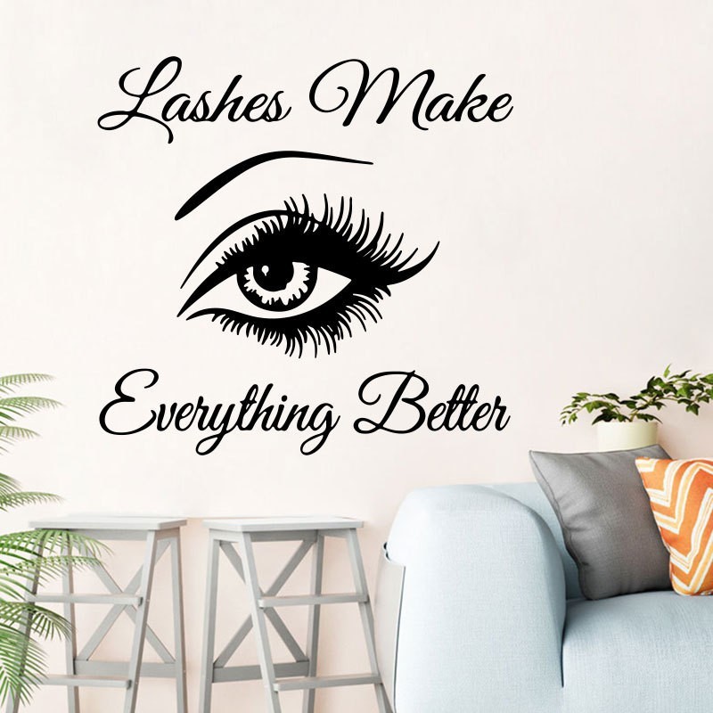Removable Lashes Eye Quote DIY PVC Wall Sticker Home Decal Mural Room Decor AU