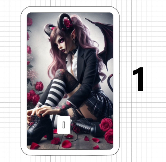 Goth Demon Girl Credit Debit ATM Card Skin Stickers Sexy Rose Succubus Love Dead