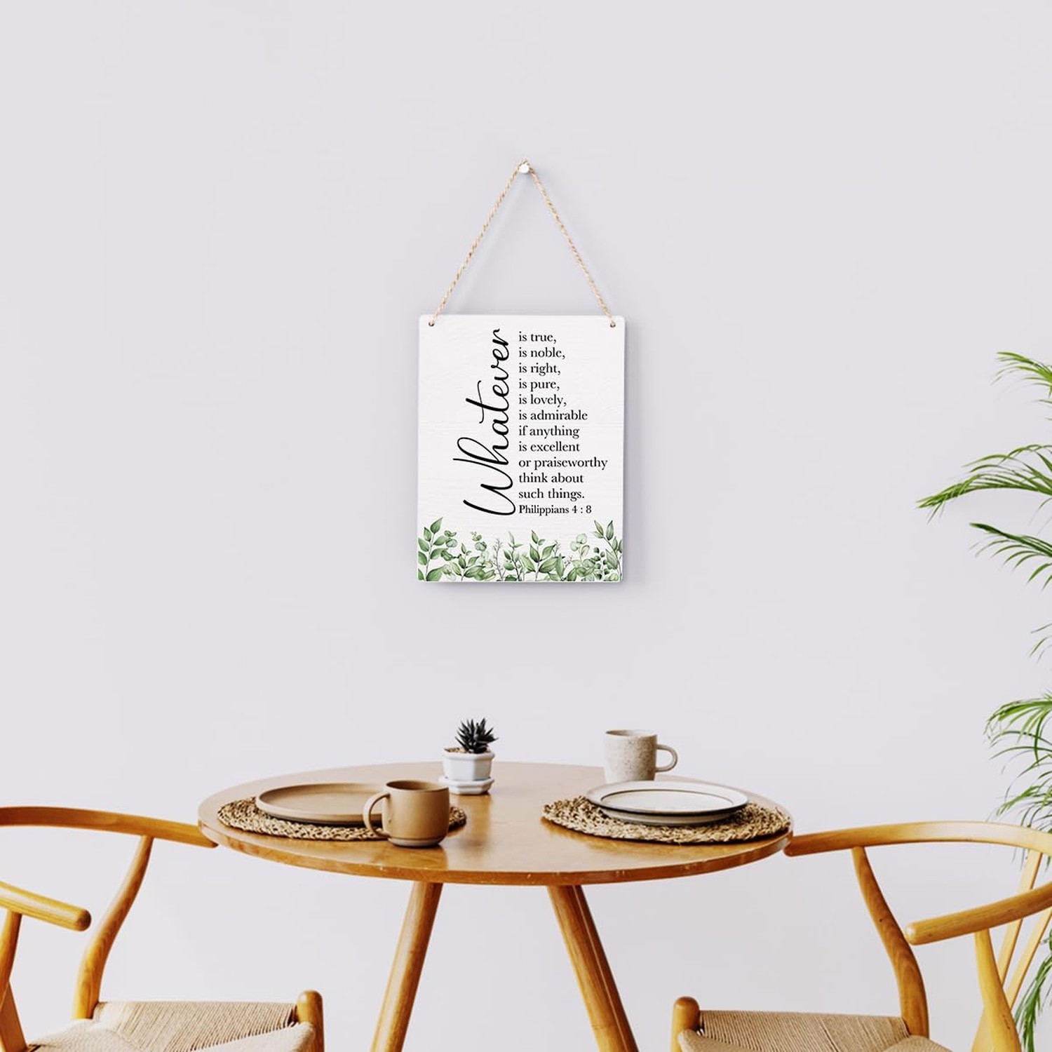Inspirational Scripture Wall Art Bible Verses Philippians 4:8 Wooden Hanging …