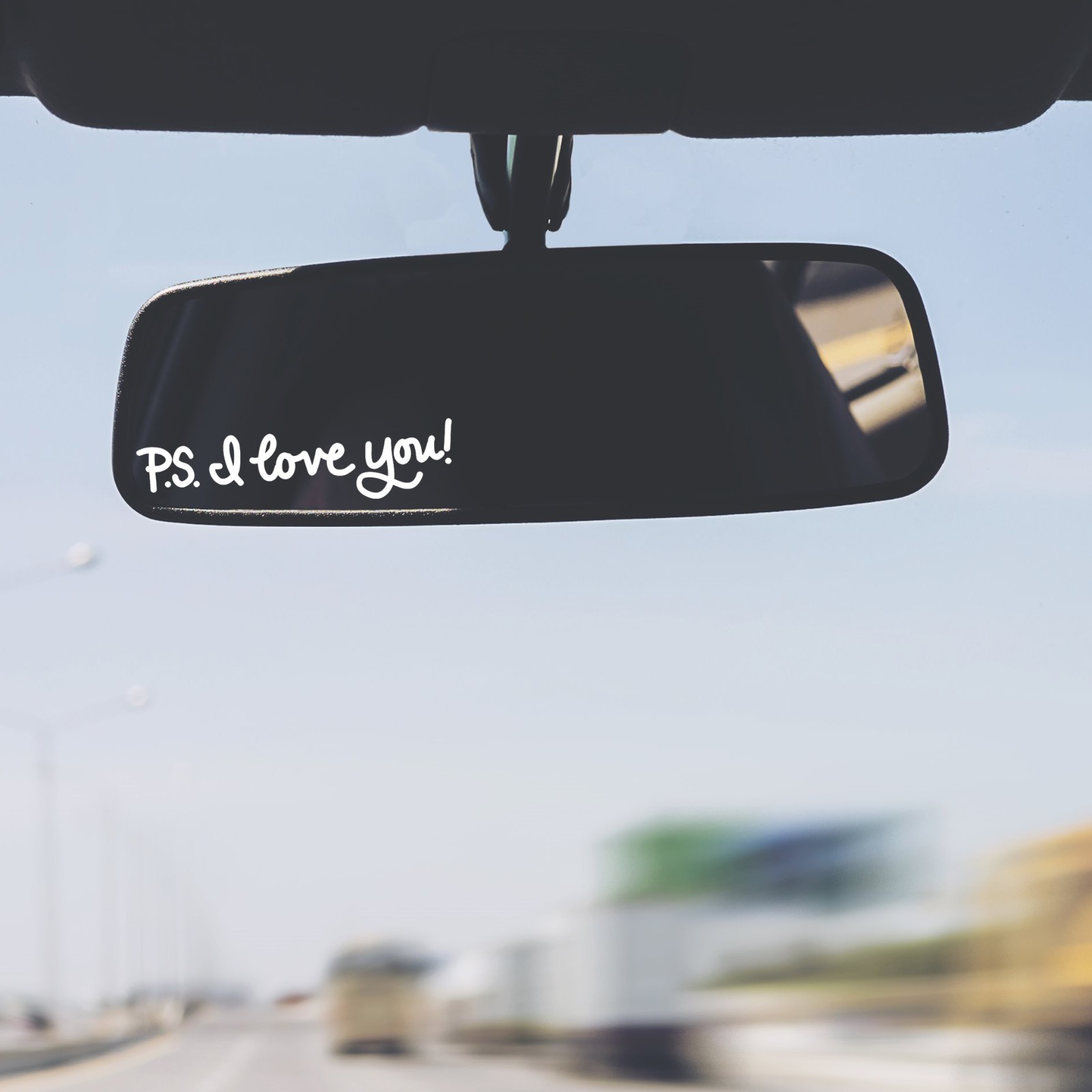 P.S. I love you ! Vinyl Decal Sticker Rearview Mirror Car Truck Set of 2