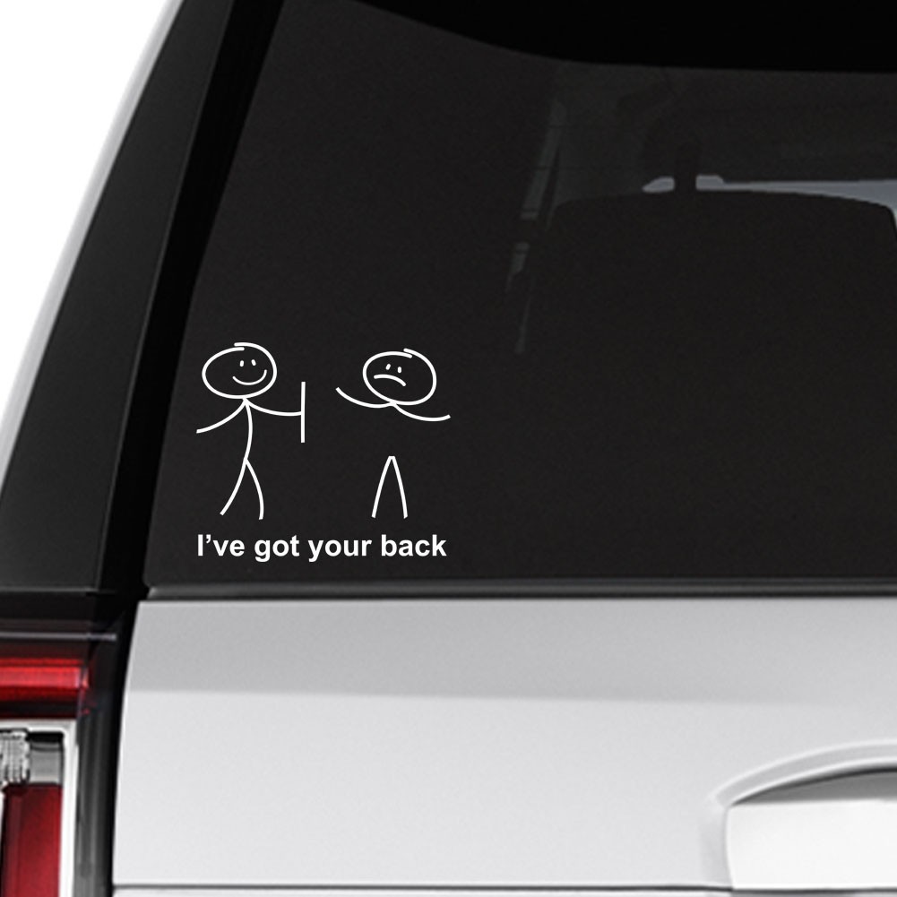 I've Got Your Back Funny Stick Figures Decal Sticker Car Truck Window Laptop