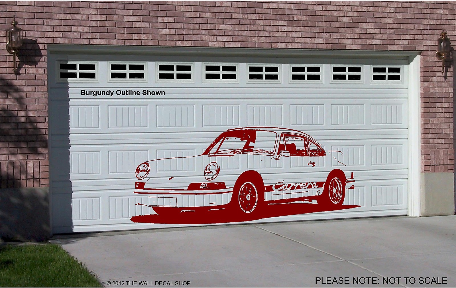PORSCHE 911 CARREA CAR – WALL ART DECAL STICKER – BURGUNDY OUTLINE SHOWN