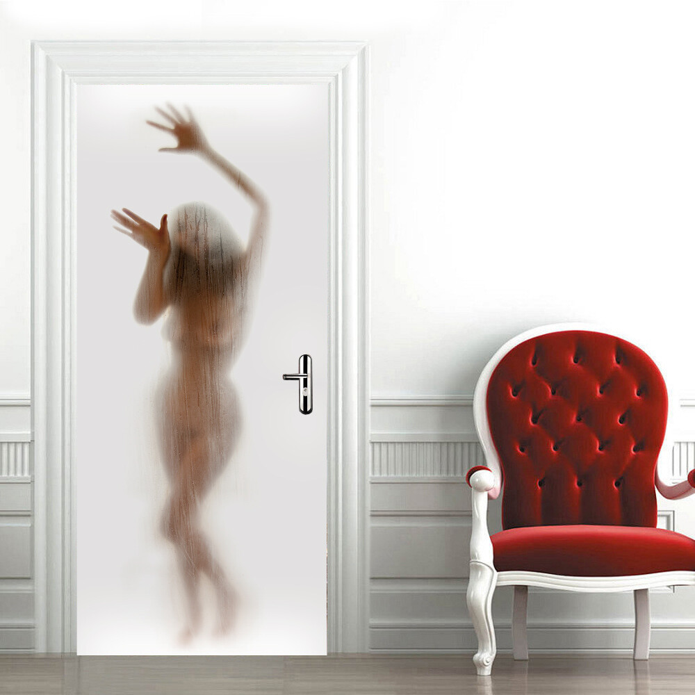 Sexy Naked Woman 3D Door Stickers Decal Mural Waterproof Self-adhesive Wallpaper