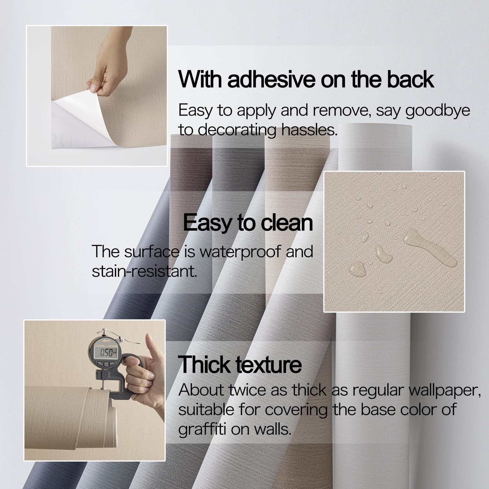 24in X 393in Grasscloth Peel and Stick Fabric Textured Contact Paper for Cabi…