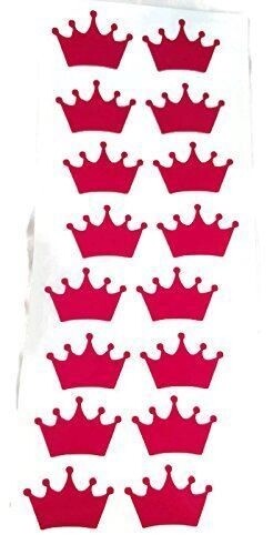 Hot Pink Princess Crown Vinyl Stickers Set – (20pieces)