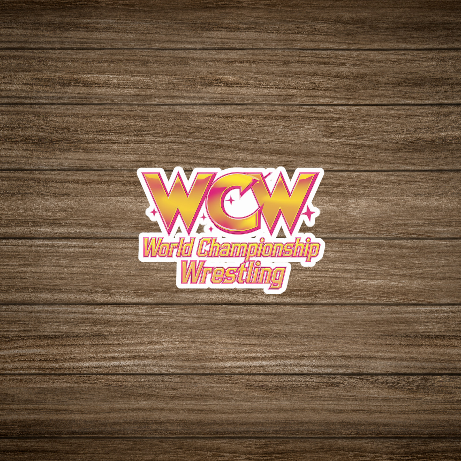 WCW World Championship Wrestling Retro Logo Sticker – Wrestling Fan Gift #1501