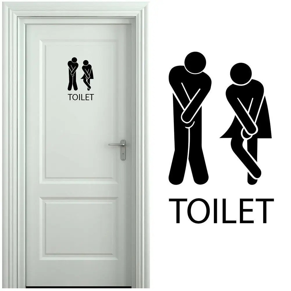 New Funny Toilet Wall Sticker Waterproof Bathroom Decal Fast Shipping