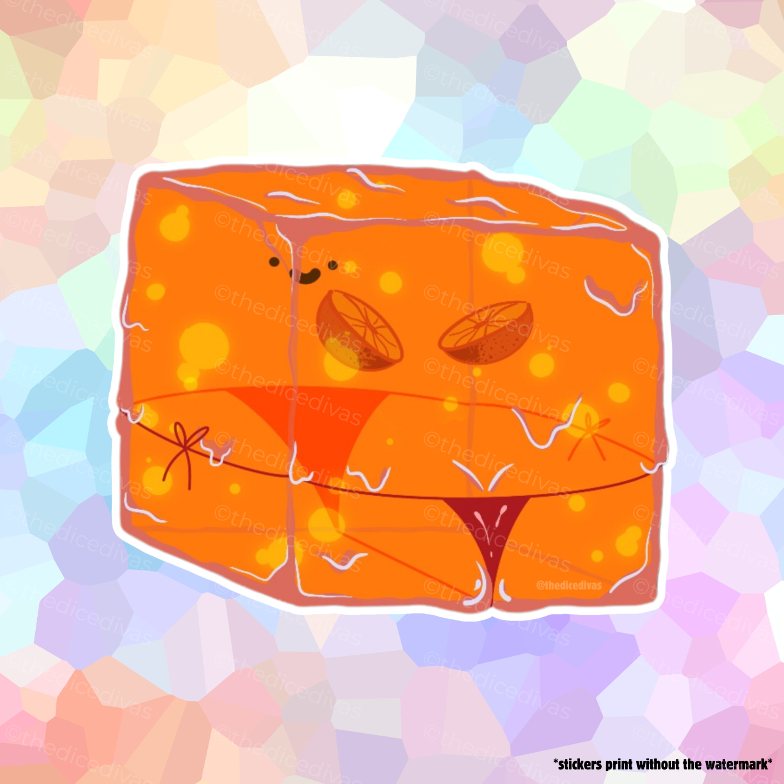 Sticker: Pink Naughty Cube – Gelatinous Cube, Ooze, Dungeons and Dragons, DND