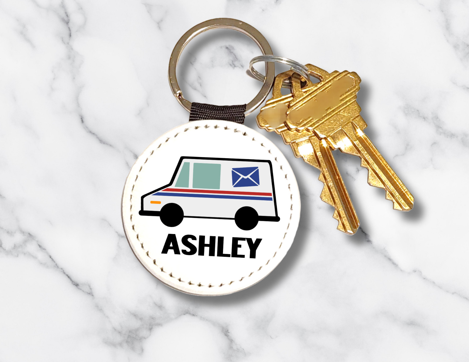 Custom Mail Carrier Keychain – Postal Truck Design, Mailman Gift