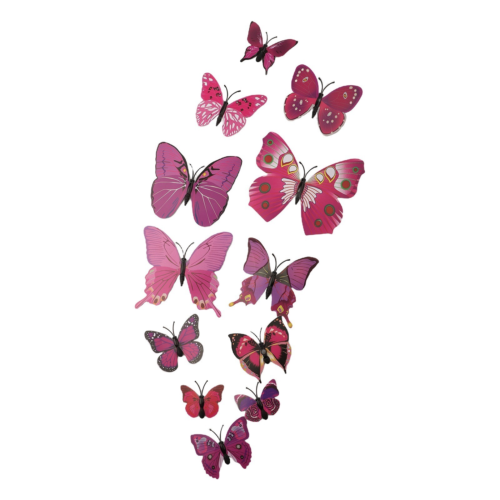 Eco friendly Plastic Butterfly Wall Stickers Set for Outdoor and Indoor Use