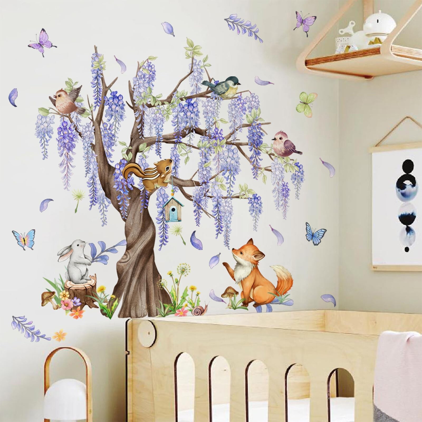 TUOKING Wall Stickers Decor,Removable Purple Tree Wall Murals Peel and Stick …