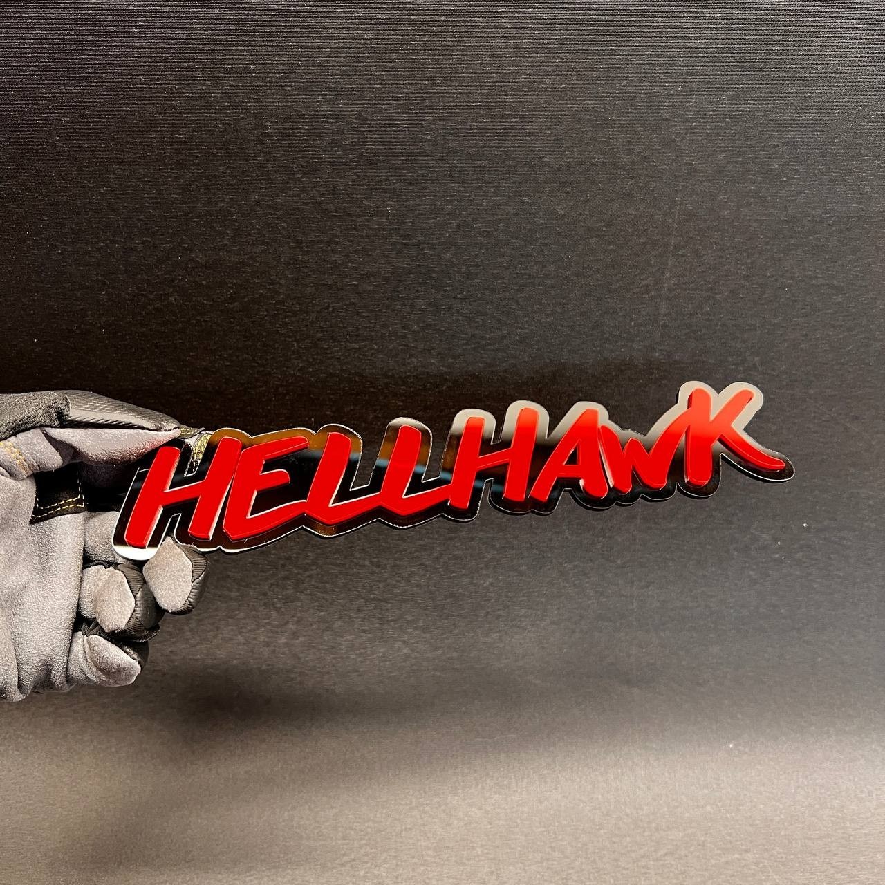 1X hellhawk Custom 3D Text Car Badge Fender Emblem Tailgate Toolbox Decal