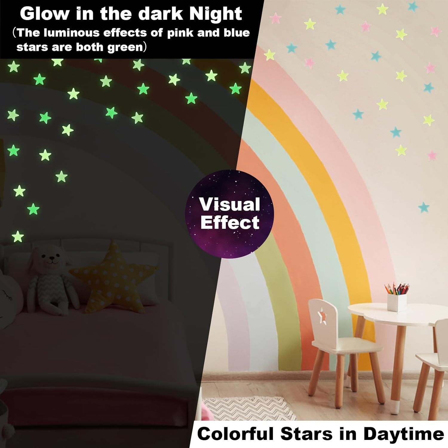 200 Glow in The Dark Stars for Ceiling – Glowing and Mix Color