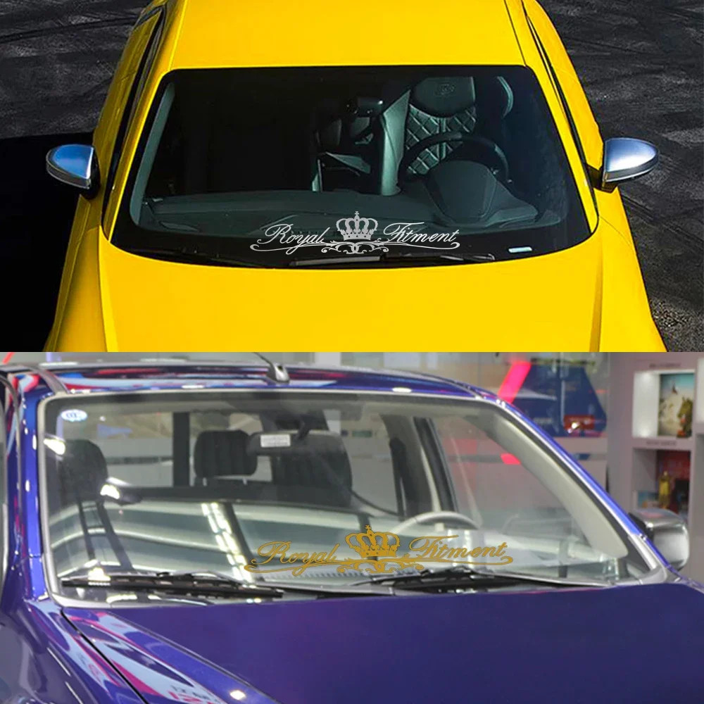 Aftermarket Crown Art Front Windshield Vinyl Sticker – Universal Fit | Car Styli