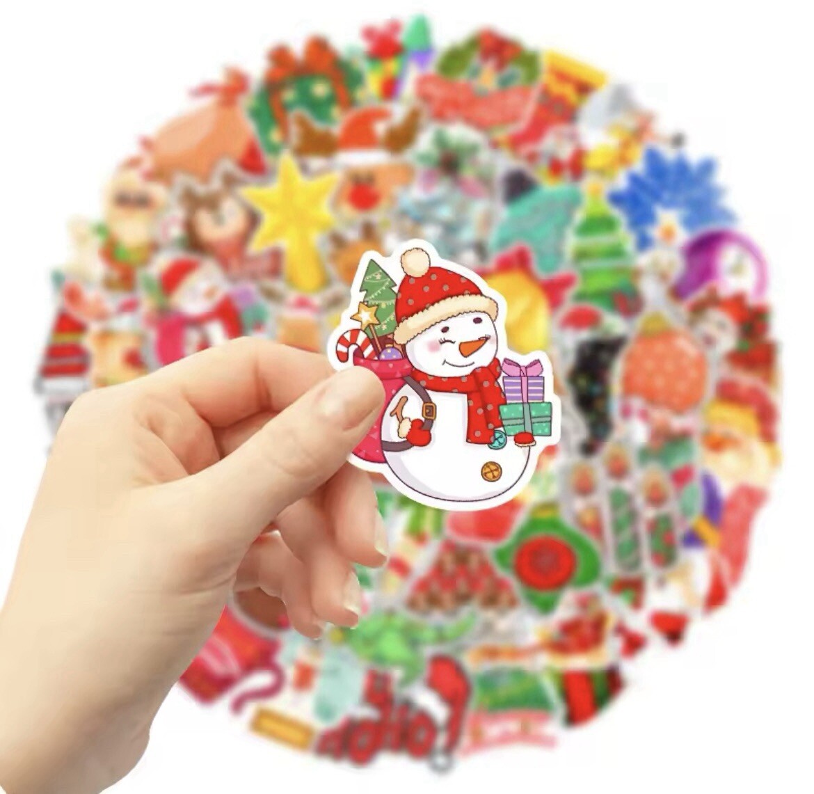 Christmas Stickers 50pk Mixed Holiday Fun Christmas Winter Themed Fun Stickers