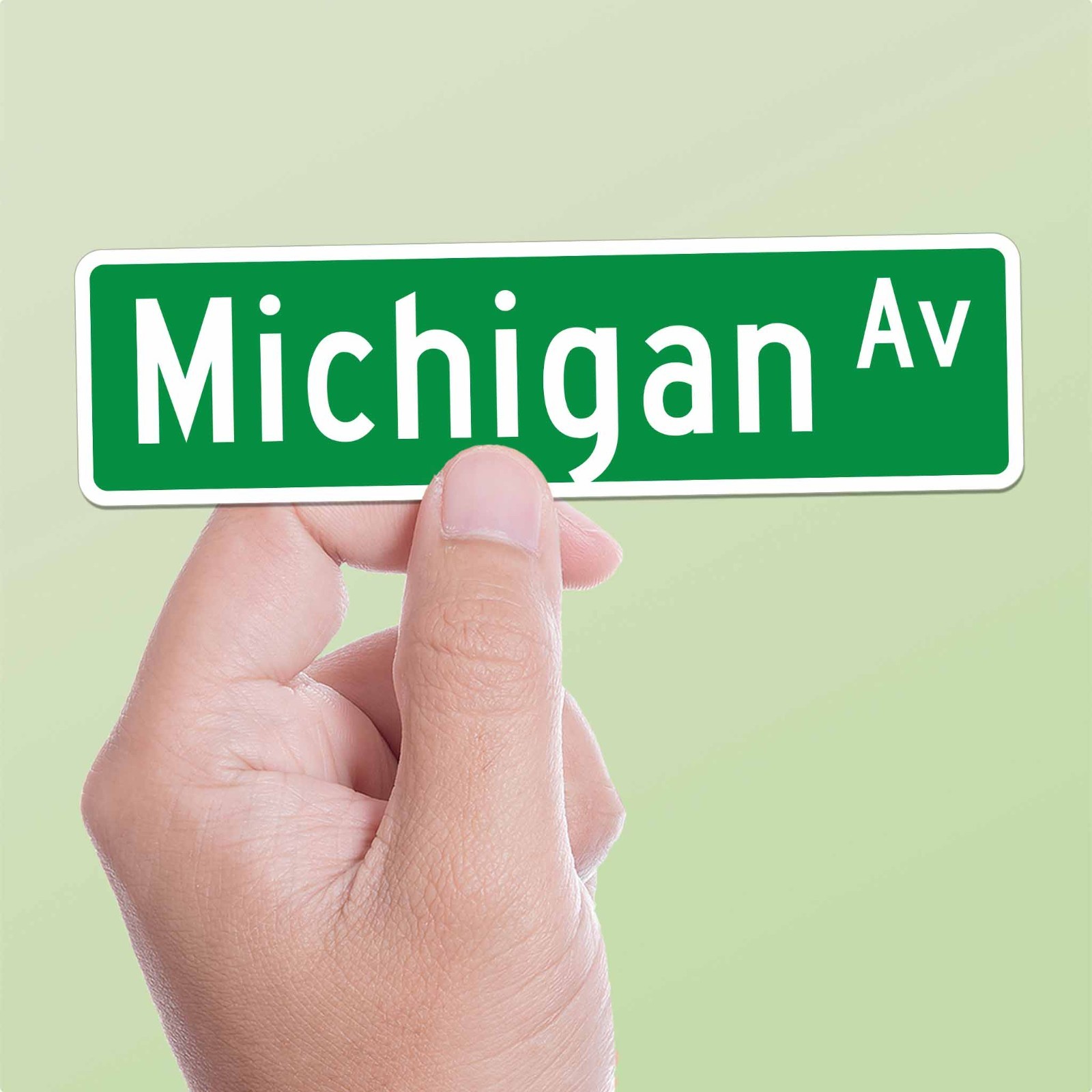 Michigan Avenue Chicago Street Sign Sticker – Magnificent Mile Decals for Laptop