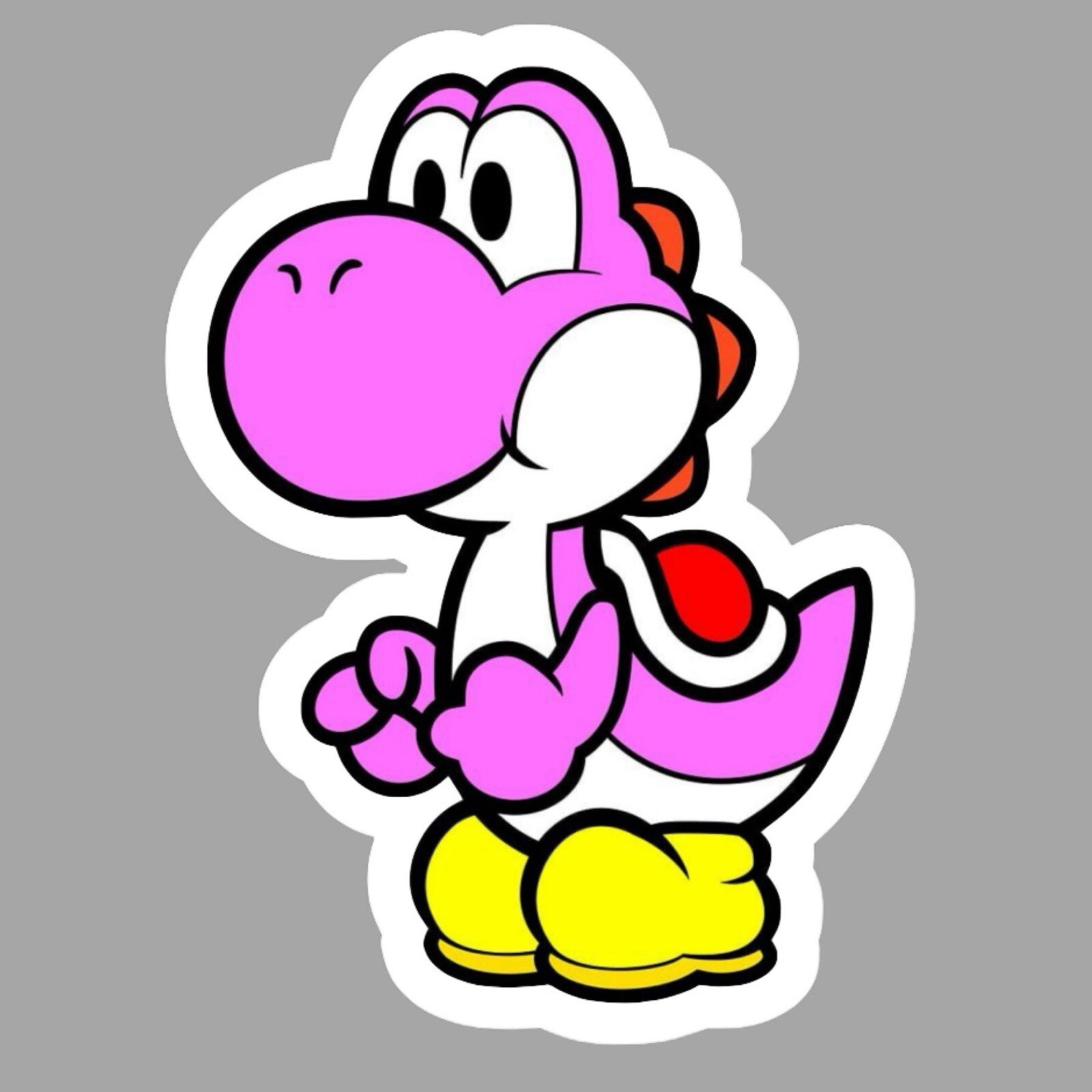Yoshi Set, Super Mario, Nintendo, Fun Adorable 5 Glossy Vinyl sticker, Decal