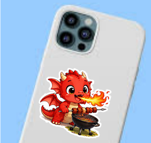 Cute Fantasy Baby Dragons, 25pc Set, Die Cut, Heavy Duty Vinyl, 1.5" x 1.5"