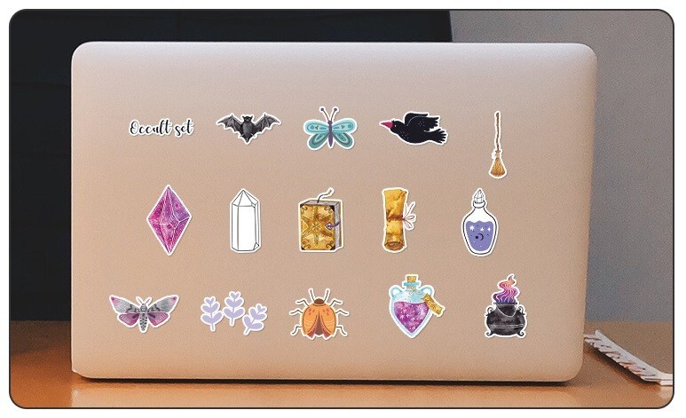 200pcs SPIRITUAL Stickers Pack,Crystal Potion Gothic Halloween Stickers, #225236