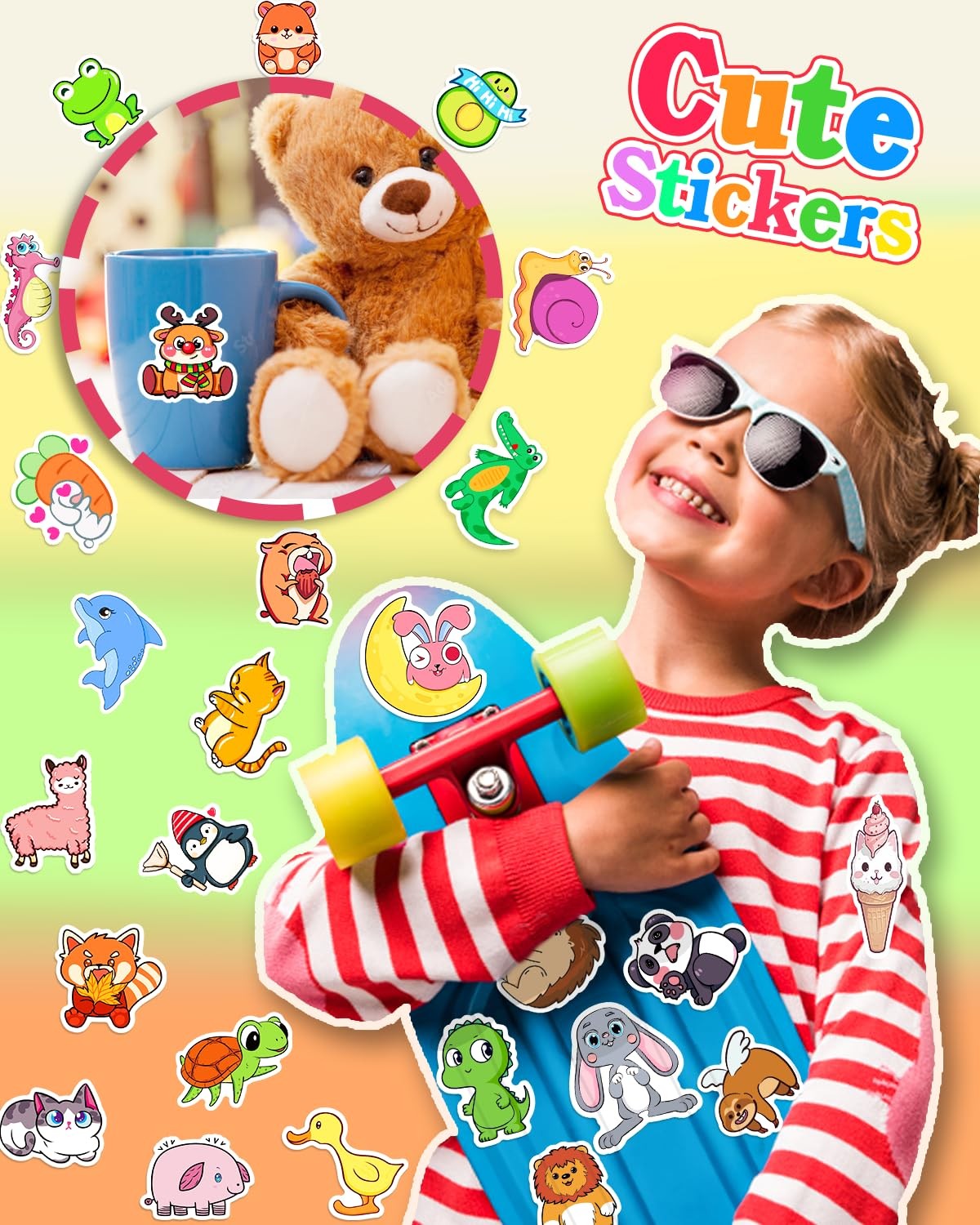 Stickers for Kids 600Pcs Cute Water Bottle Stickers for Teens Vinyl Waterproof