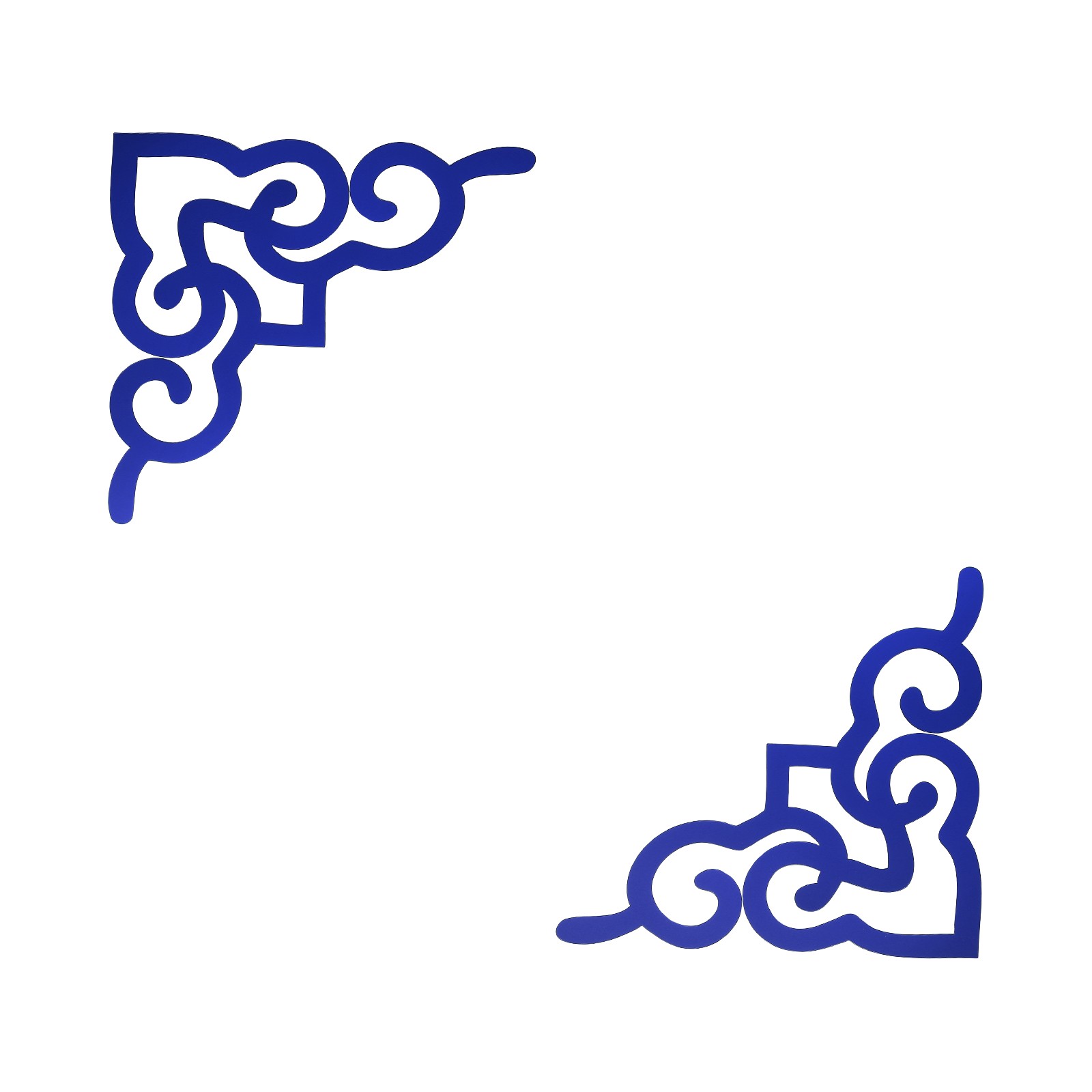 2 Pcs Hollow Mirror Wall Stickers (Dark Blue, 7.9 x 7.9")