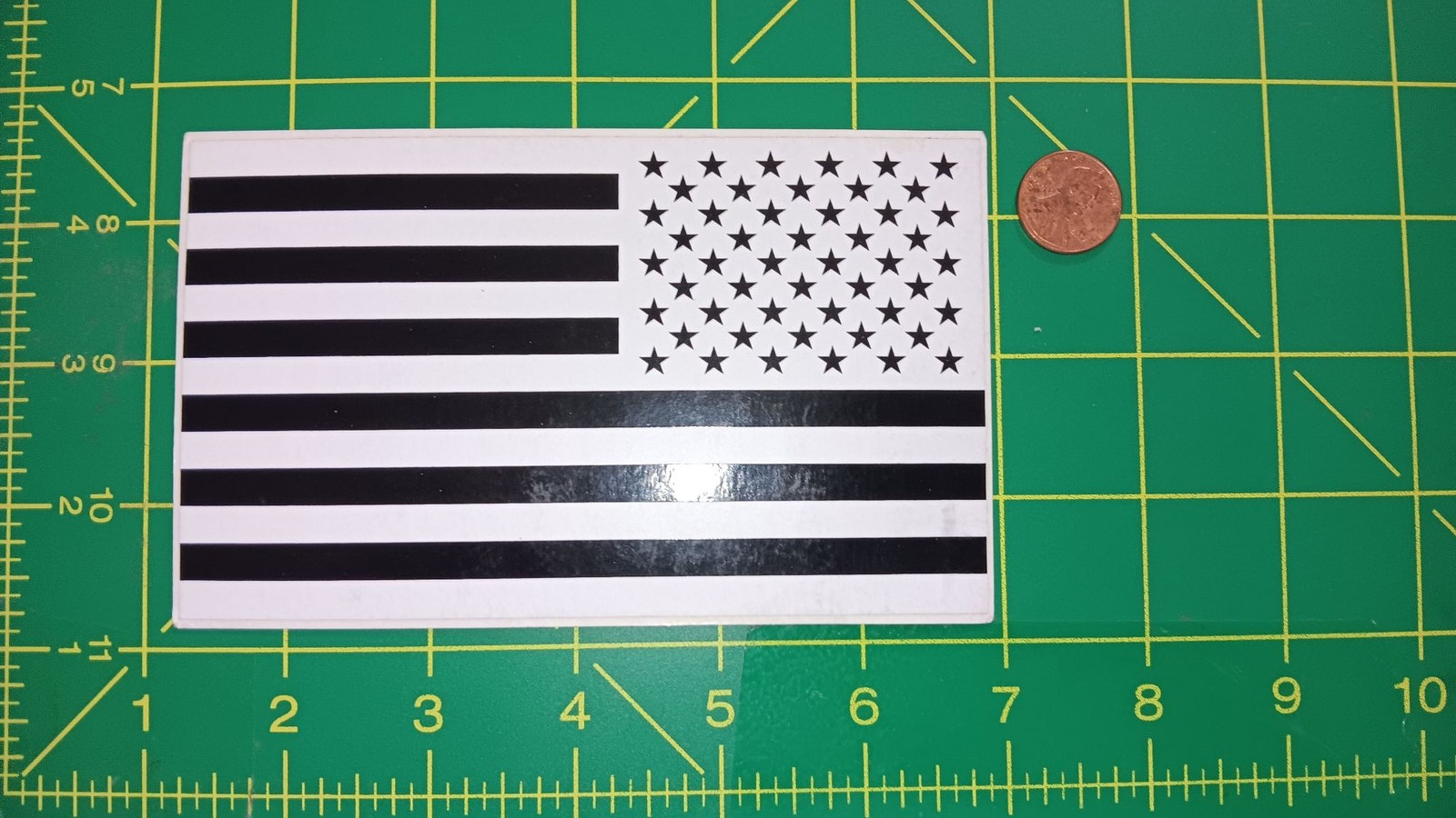 Black White American Flag Sticker Vinyl Decal Patriotic Stars Stripes Small
