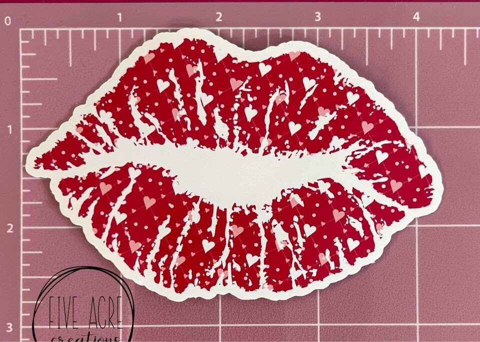 Red Lips Sticker – Car Decal – Laptop Sticker – Water Bottle Decal